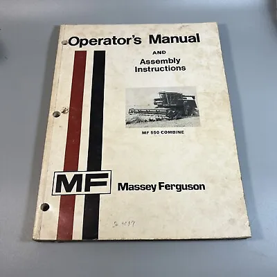 Massey Ferguson 550 Combine Operators Original Manual 1448-472-M2 • $64.99