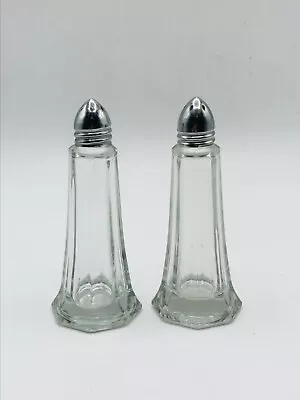 Vintage Original Tower Glass Salt And Pepper Shaker Set Shakers • $7.36