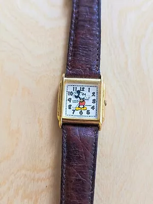 Vintage Lorus Mickey Mouse Tank Watch | Square-Dial Lorus V811-5370 R0 Watch • $90