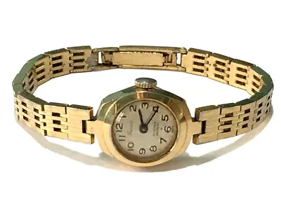 VINTAGE 60s SWISS LADIES GOLD PLATED 17 JEWEL FELICIA WATCH - INCABLOC MOVEMENT • $49