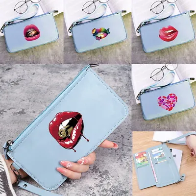Ladies Leather Wallet Long Purse Phone Card Holder Case Clutch Large Capacity UK • £5.99