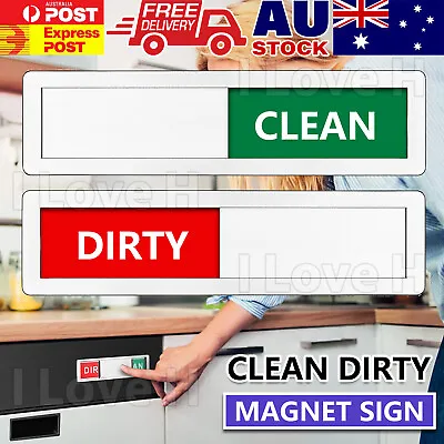 $6.55 • Buy Clean Dirty Dishwasher Magnet Indicator Sign W/ Non Scratch Magnetic Back LOVE