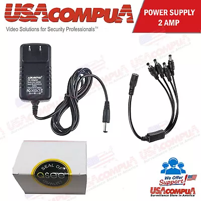 Q-See  Power Supply With 4 Way Splitter Security CCTV Camera  Power Adapter   • $19.99