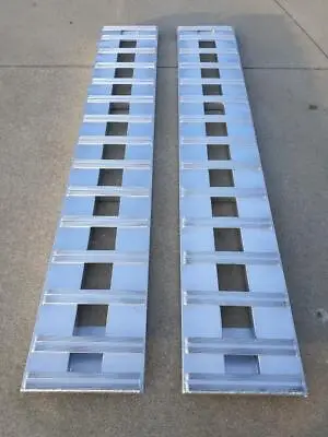 84  X 14 _6000_LB_ALUMINUM CAR TRUCK RAMPS TRAILER Auto Hauler Hook Ends 7' Long • $449