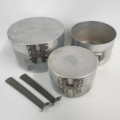 Bukta Made In England Vintage Camping Hiking Aluminium Stacking Pot And Pan Set • $69.95