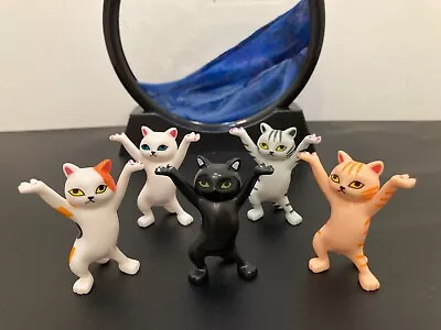 5 PCs Miniature Dancing Kittens Cats Figurines Set Dancing Cats Ornaments • $14