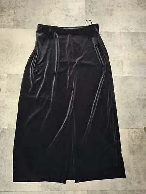 Marks & Spencer Velour Maxi Skirt Black UK 12 • £3.99