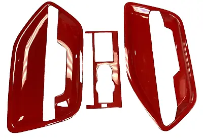 2005-2009 Ford Mustang Red 3pc Door Panel Inserts/Center Console Made In USA. • $315