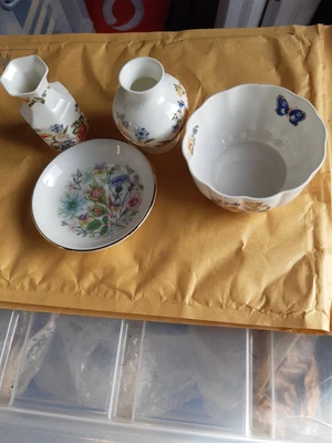 £3.99 • Buy Aynsley Cottage Garden Butterfly Fine Bone China Vases Plus Bowl And Pin Dish.