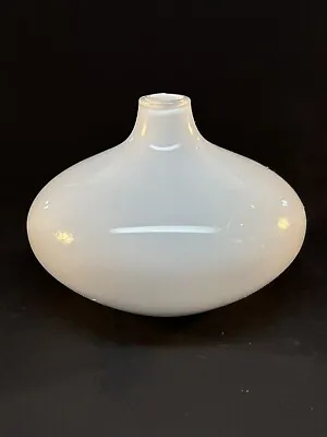 Vintage IKEA White Blown Glass Vase Salong Small 4  Retired • $15