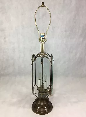 Vintage Brass & Glass 31  Table Lamp 3 Lights • $44