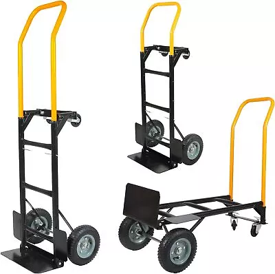 Lineslife 2 In 1 Convertible Hand Truck Portable 4 Wheel Dolly Cart • $74.99