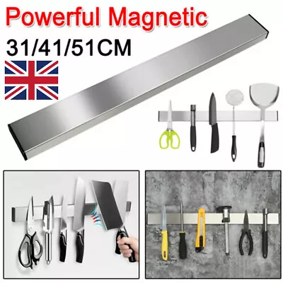 Strong Magnetic Knife Rack Holder Kitchen Utensil Storage Bar Strip Wall Mounted • £30.99