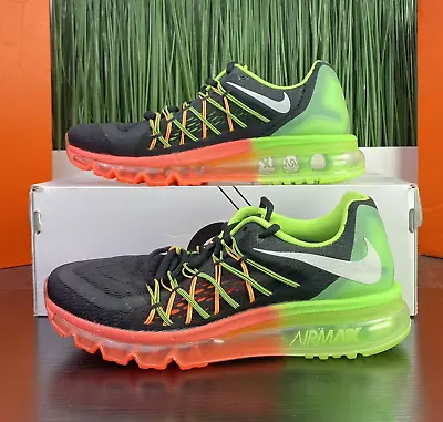 RARE Nike Air Max 2015 Hyper Punch Lime Black Womens Shoes 698903-005 Size 8 • $100