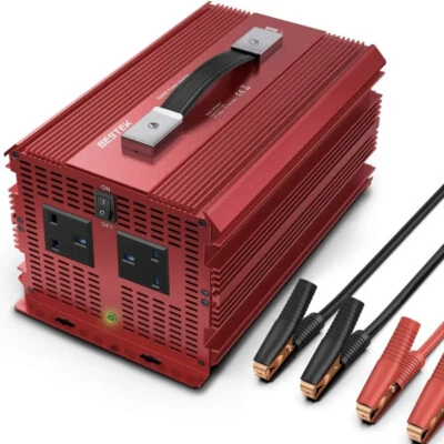 £139.99 • Buy 2000W Car Power Inverter 12V DC To 230V 2 Socket Outlet Voltage Converter 4Clips
