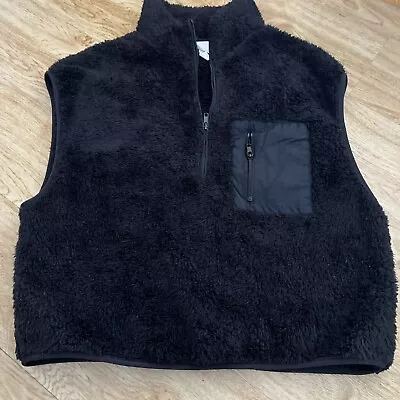 Woman’s Black Fleece Half Zip Gilet By H&M - Size S • £1.50