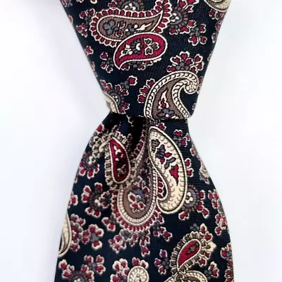 BURBERRYS Of London Mens 100% Silk Necktie Designer Paisley Vintage USA EUC • $24