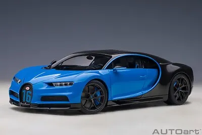 1/18 AUTOart 2019 Bugatti Chiron Sport French Racing Blue Carbon Car Model 70997 • $244.95