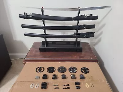 Katana Accessories Bundle (Stand Saya Scabbard Tsuba Fuchi Kashira Menuki) • $350