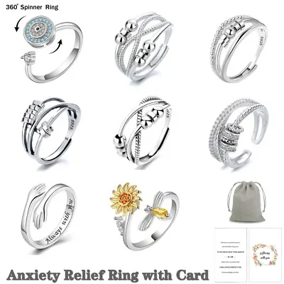 To My Daughter Fidget Ring Anti Anxiety Ring With Beads Spinner For Girls UK NEW • £4.99