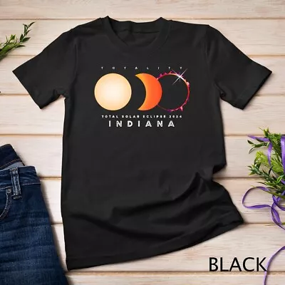 Solar Eclipse 2024 Total Eclipse Indiana America Graphic T-Shirt Unisex T-shirt • $16.99