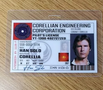 Star Wars Id Badge-Original Han Solo Prop Cosplay Costume • £7.69
