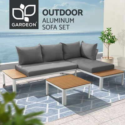 $519.95 • Buy Gardeon Outdoor Sofa Set 4 Seater Corner Modular Lounge Setting Aluminium White