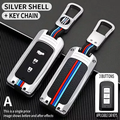 3 Button Key Bag Case Shell Fob For Mitsubishi L200 Colt Outlander Pajero Silver • $21.42