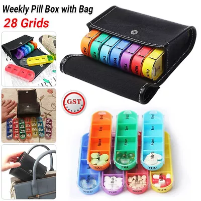 Tablet Pill Box Organizer Container Medicine Case 7 Day Week Dispenser Storage • $15.05