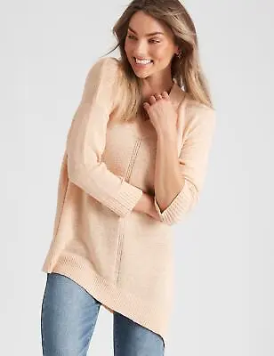 ROCKMANS - Womens Jumper - Long Winter Sweater - Pink Pullover - Elbow Sleeve • £16.58