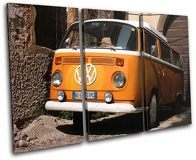 Camper Van Transportation TREBLE CANVAS WALL ART Picture Print VA • £34.99