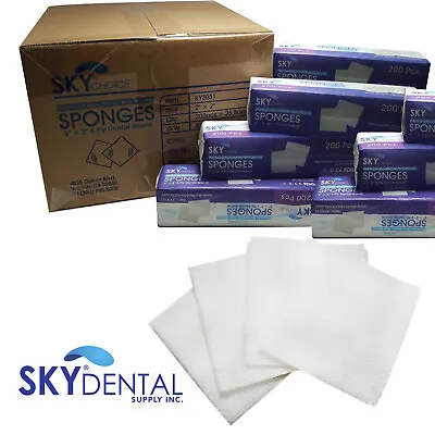 5000-2000/pack Cotton Gauze 4 Ply Dental Sponge 2x2 Or 4x4 Non Woven NS • $29.99