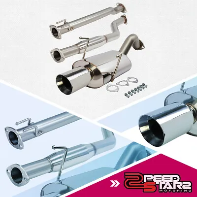 FOR 02-05 CIVIC Si EP3 K20A 4 ROLLED MUFFLER STAINLESS STEEL CATBACK EXHAUST KIT • $152.98