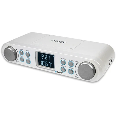 $69.99 • Buy DGTEC Bluetooth Kitchen Radio/LCD/AUX Input/Dual Alarm Clock/30 Preset Station