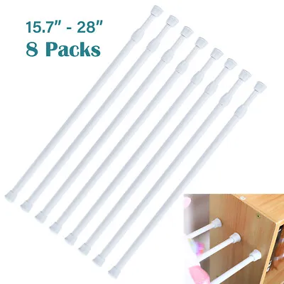 Tension Rods 8 Pack Cupboard Tensions Rod 15.7  To 28  Extendable Spring Rods • $14.95