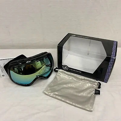 VonZippe Skylab Snow Sport Goggles Gloss Black Frame W/ Gold Chrome Lens • $75