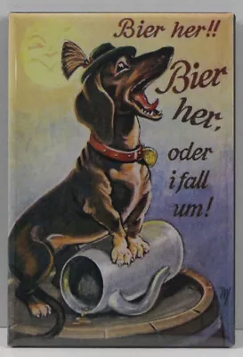 Vintage German Beer Poster 2  X 3  Fridge / Locker Magnet. Dachshund  • $6.39