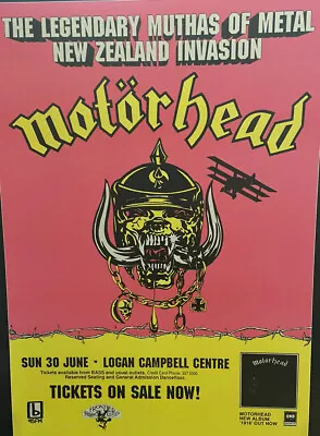 MOTORHEAD 1991 Auckland Concert Flyer A4 High Quality Reproduction • $18