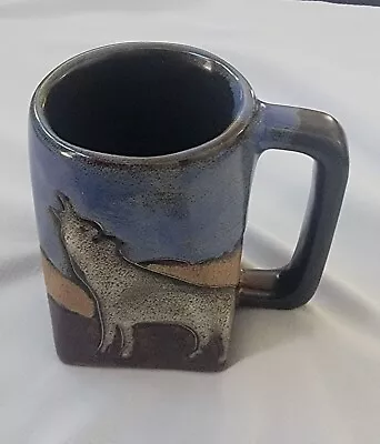 Howling Wolf Square Pottery Coffee Mug Mara? • $12.99