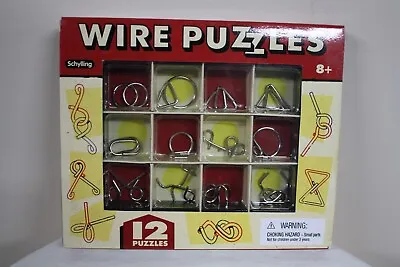 12 WIRE PUZZLES Brain Teaser Mind Game Toy Steel Metal IQ Test Magic Trick • $9.99