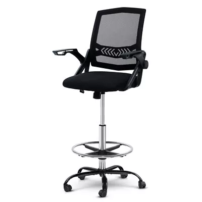 Artiss Office Chair Drafting Stool Computer Standing Desk Mesh Chairs Black • $99.95