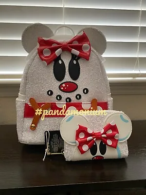 Loungefly Disney Snowman Minnie Mouse Sequin Cosplay Mini Backpack And Wallet • $175