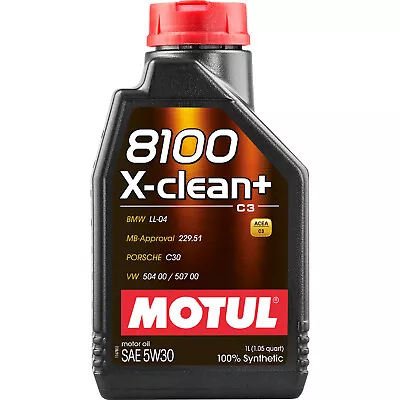 Motul 8100 X-Clean+ Synthetic Engine Motor Oil 5W30 - 1 Liter • $21.32