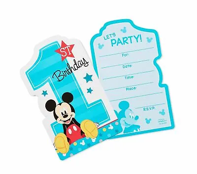 MICKEY MOUSE Fun To Be One INVITATIONS (8) ~Birthday Party Supplies Invites Card • $4.99