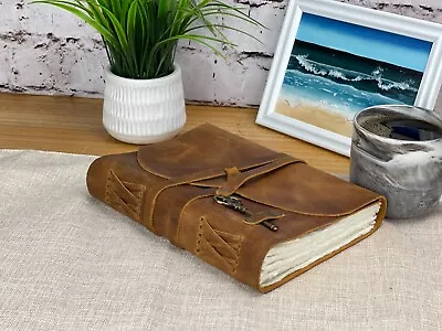 Personalized Leather Journal With Small Defects  Handmade Deckle Edge Paper • $19