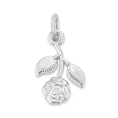 925 Sterling Silver Rose Charm - Tiny Flower Charm Collectable For Bracelet • $15