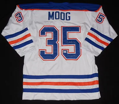 Andy Moog Autographed Custom Jersey (oilers) W/ Proof + Jsa Coa! • $169.99