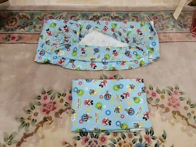 2pc Kids Disney Mickey Mouse Clubhouse 100% Cotton Bedding TWIN Flat And Fitted • $22.75