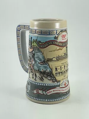 Vintage 1989 River Steamboat Miller Beer Stein Mug Great American Achievements • $23.44