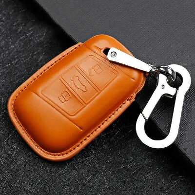 Genuine Leather Car Remote Key Fob Cover Case Holder For Volkswagen VW Magotan • $25.50